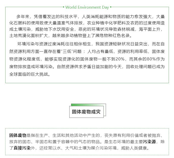 世界環(huán)境日 | 讓科技反哺環(huán)境，資源化點(diǎn)“廢”成金